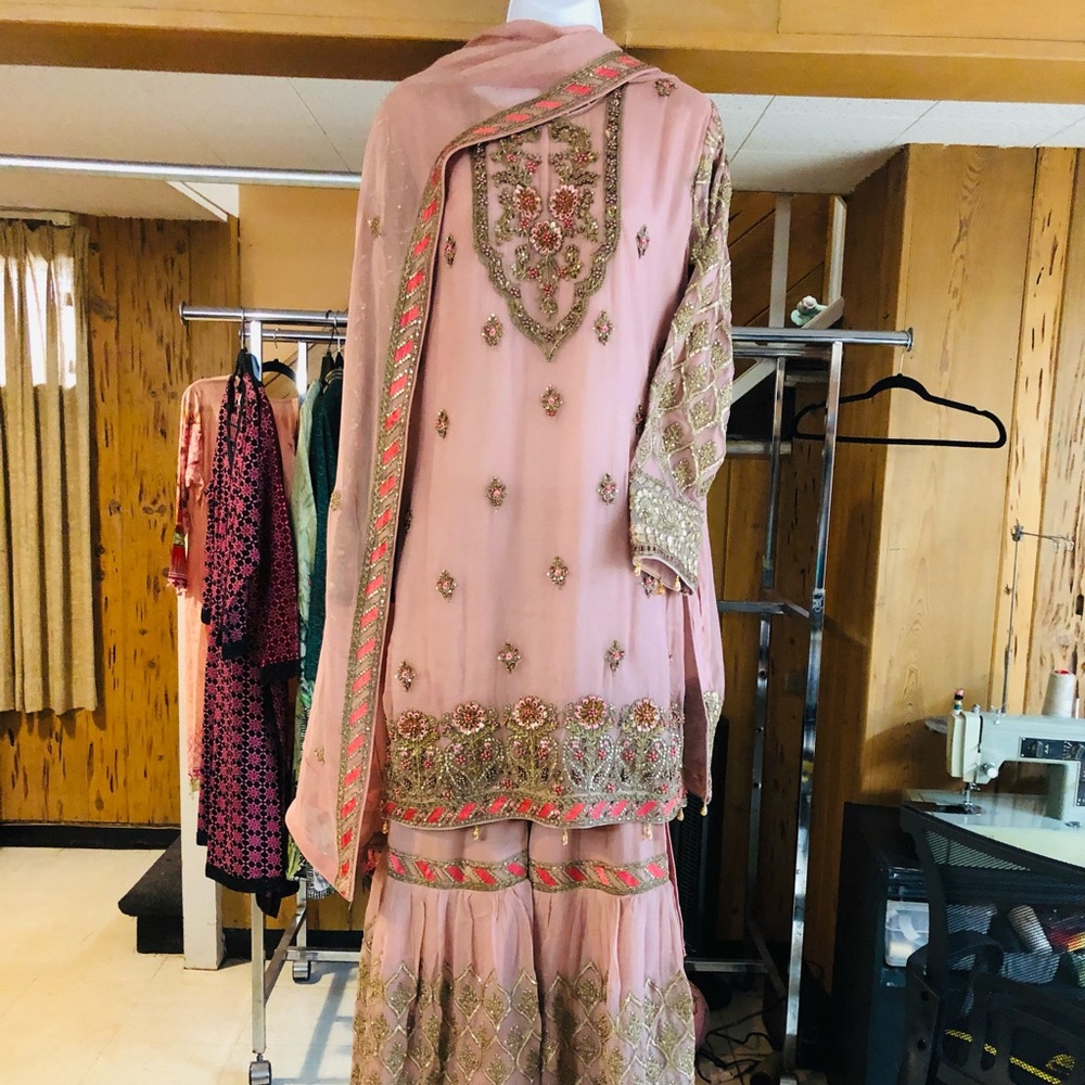 3 piece Gharara Pink